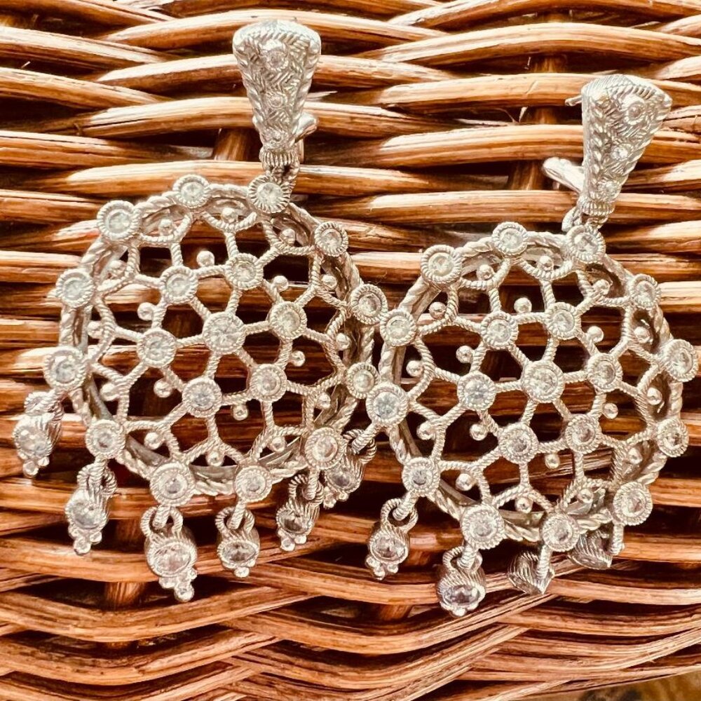 Judith Ripka sterling drop earrings